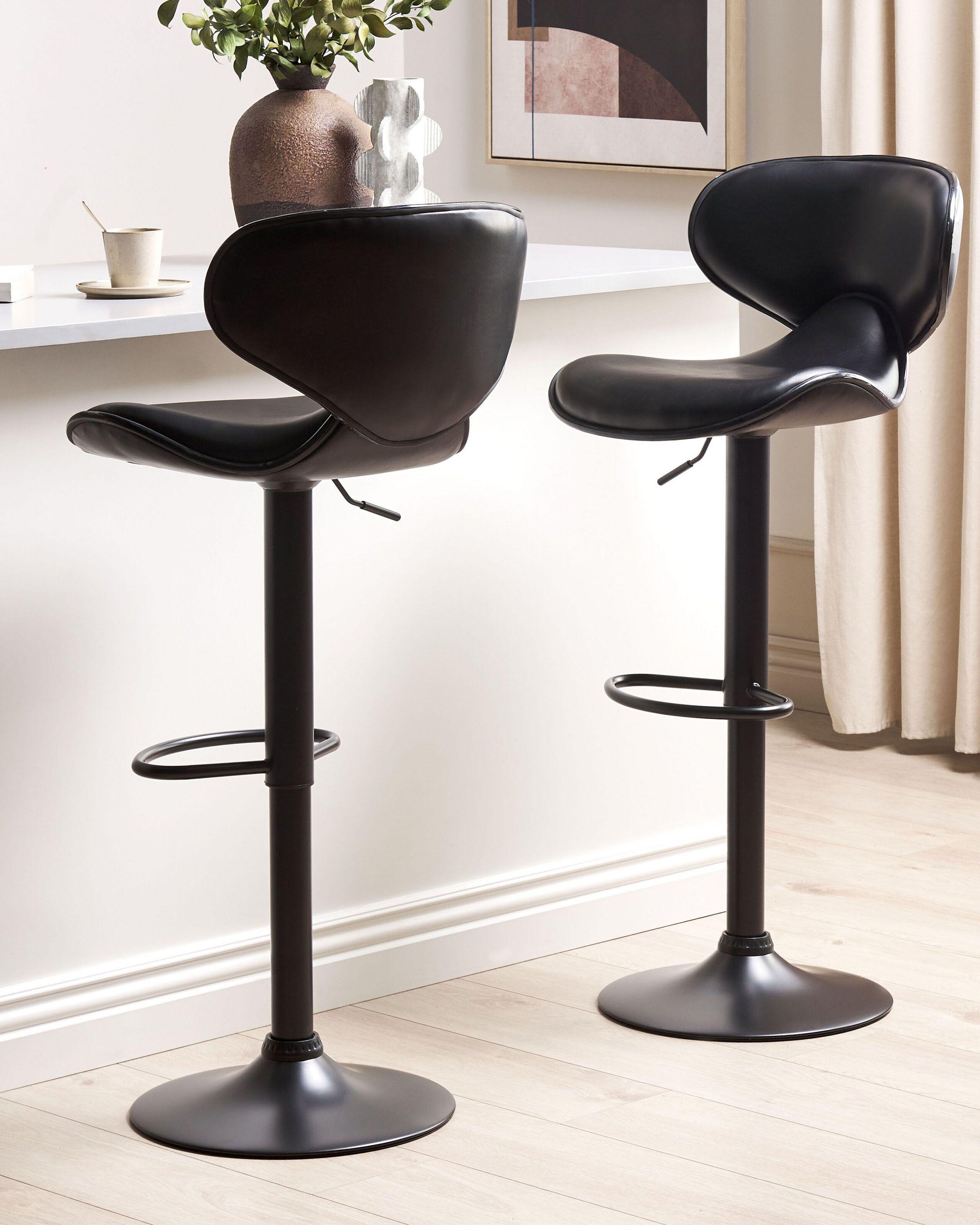 Beliani Lot de 2 chaises de bar en Cuir PU Moderne CONWAY  