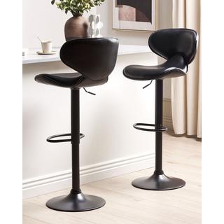 Beliani Lot de 2 chaises de bar en Cuir PU Moderne CONWAY  