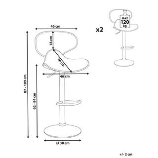 Beliani Set mit 2 Barstühlen aus Kunstleder Modern CONWAY  