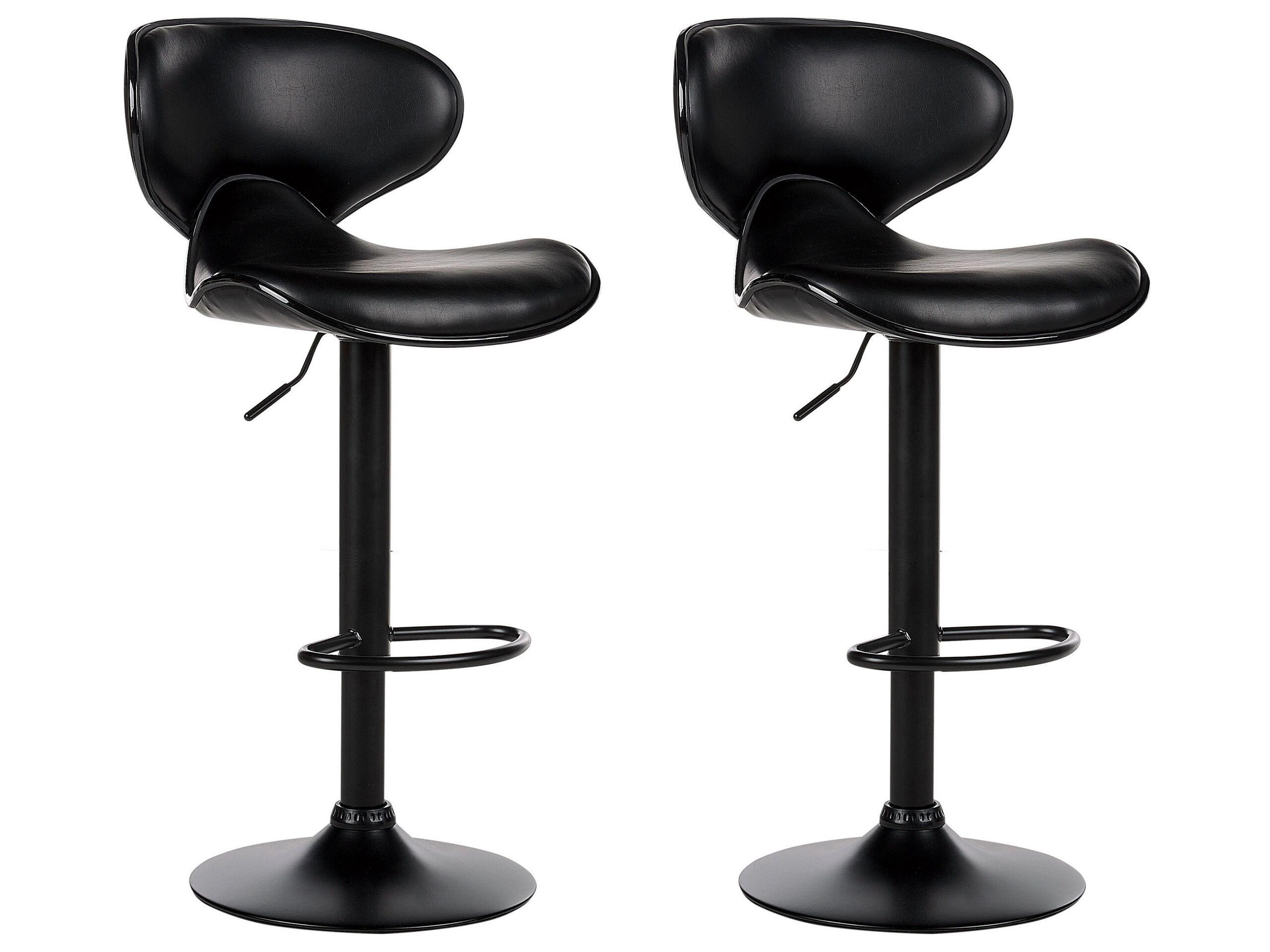 Beliani Lot de 2 chaises de bar en Cuir PU Moderne CONWAY  