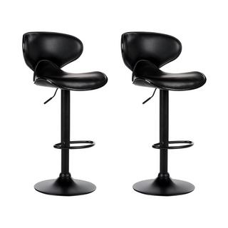 Beliani Lot de 2 tabourets de bar en Cuir PU Moderne CONWAY  