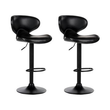 Lot de 2 chaises de bar en Cuir PU Moderne CONWAY