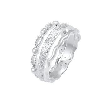 Ring 3Er Set Wellen Kugel Bandring