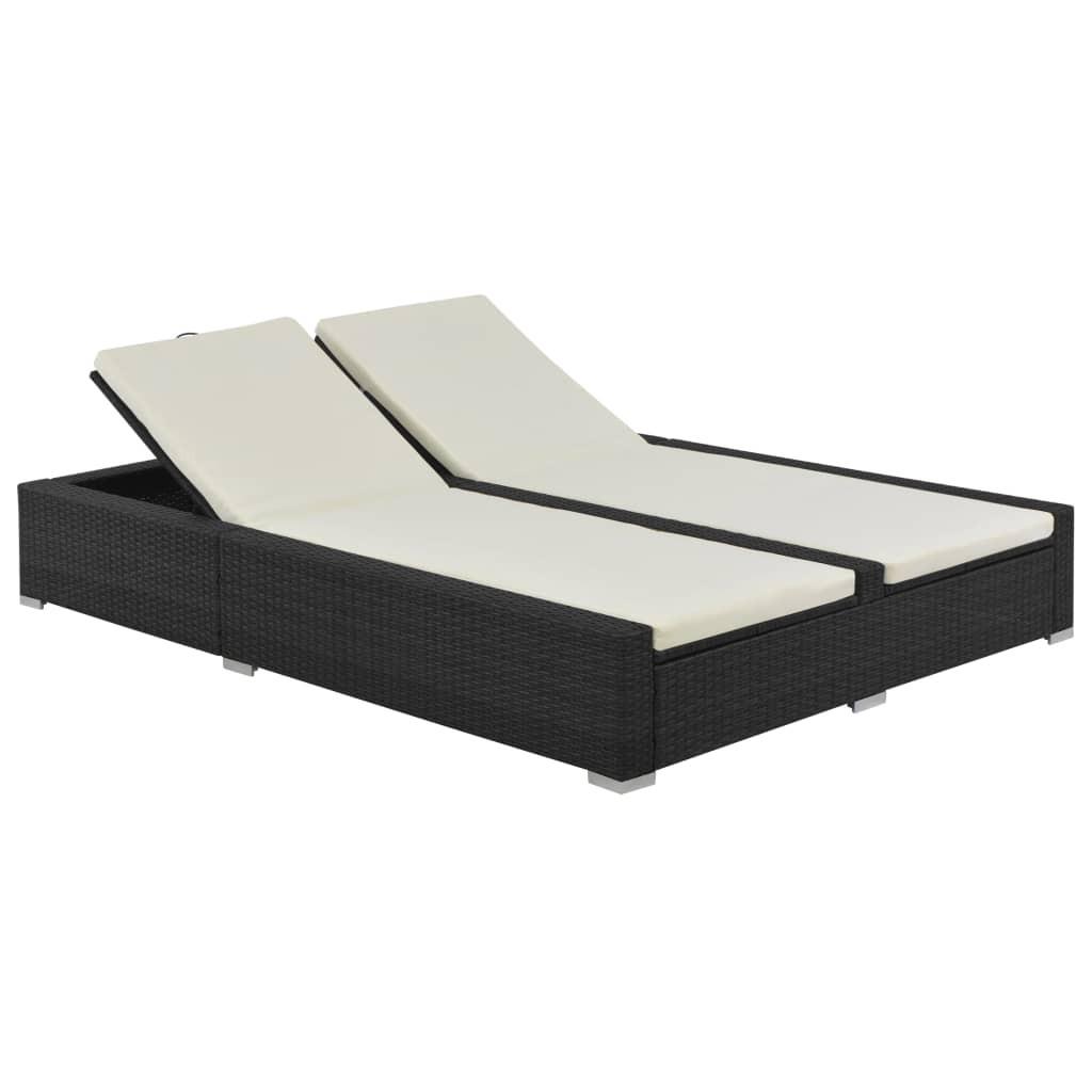 VidaXL Chaise longue rotin synthétique  