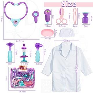 Activity-board  Ensemble de médecins pour enfants, manteau de médecin, jouets de médecin à partir de 3 ans, jeux de médecins, cadeaux, jouets pour enfants de 4, 5, 6 ans (violet) 