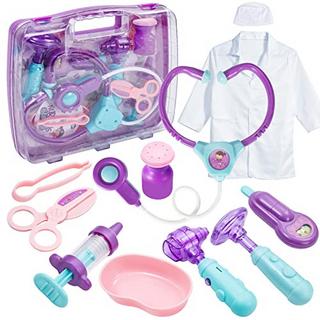 Activity-board  Ensemble de médecins pour enfants, manteau de médecin, jouets de médecin à partir de 3 ans, jeux de médecins, cadeaux, jouets pour enfants de 4, 5, 6 ans (violet) 