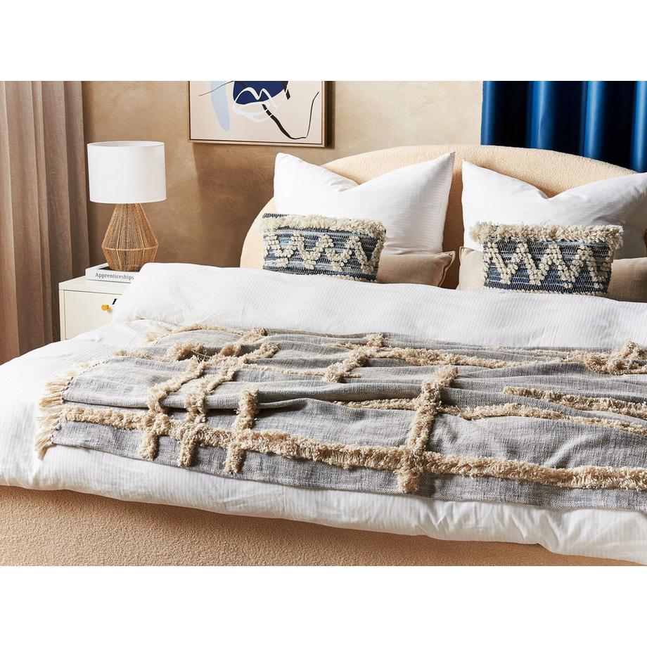 Beliani Hospet Boho Couverture en Coton  