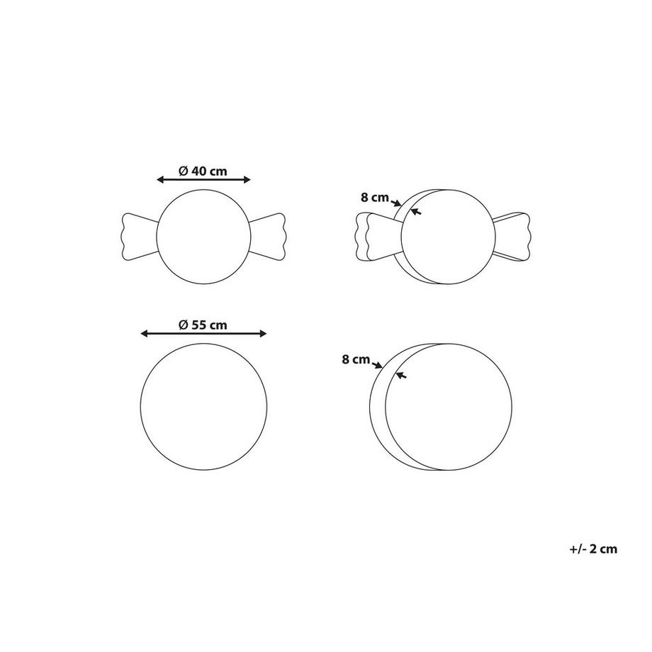 Beliani Dekokissen 2er Set aus Samtstoff Klassisch TWIRL TREATS  