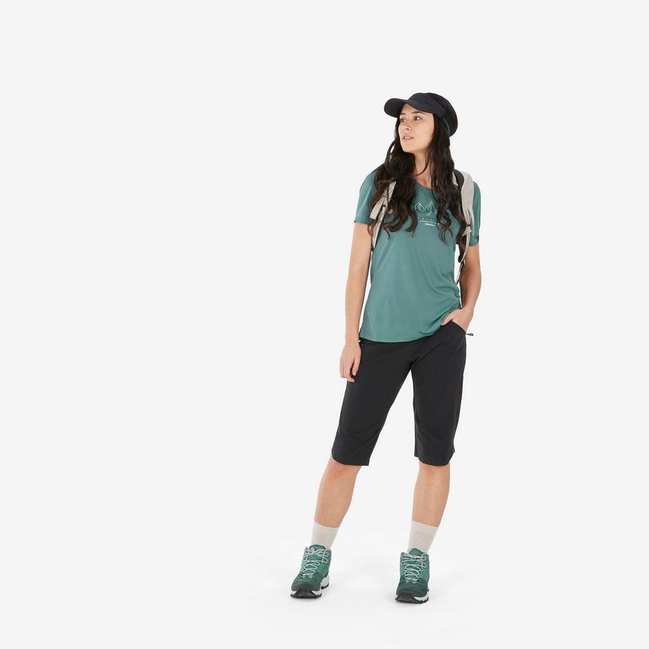 QUECHUA  Pantaloni capri donna trekking stretch sintetico 