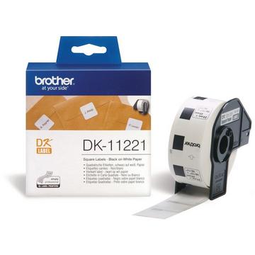 Brother DK11221 Rotolo di etichette 23 x 23 mm Carta Bianco 1000 pz. Permanente Etichetta universale