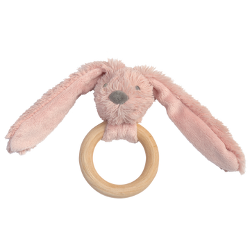 Old Pink Rabbit Richie Beißring aus Holz 12 cm