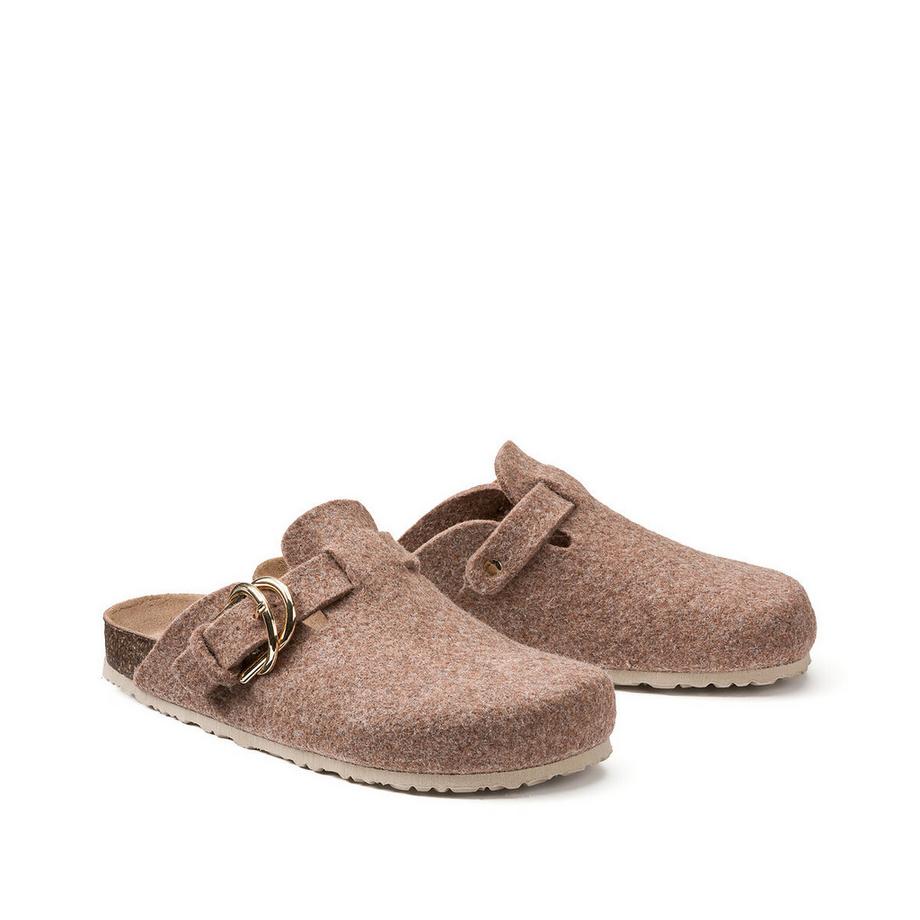 La Redoute Collections Filzpantoletten mit Schnalle  
