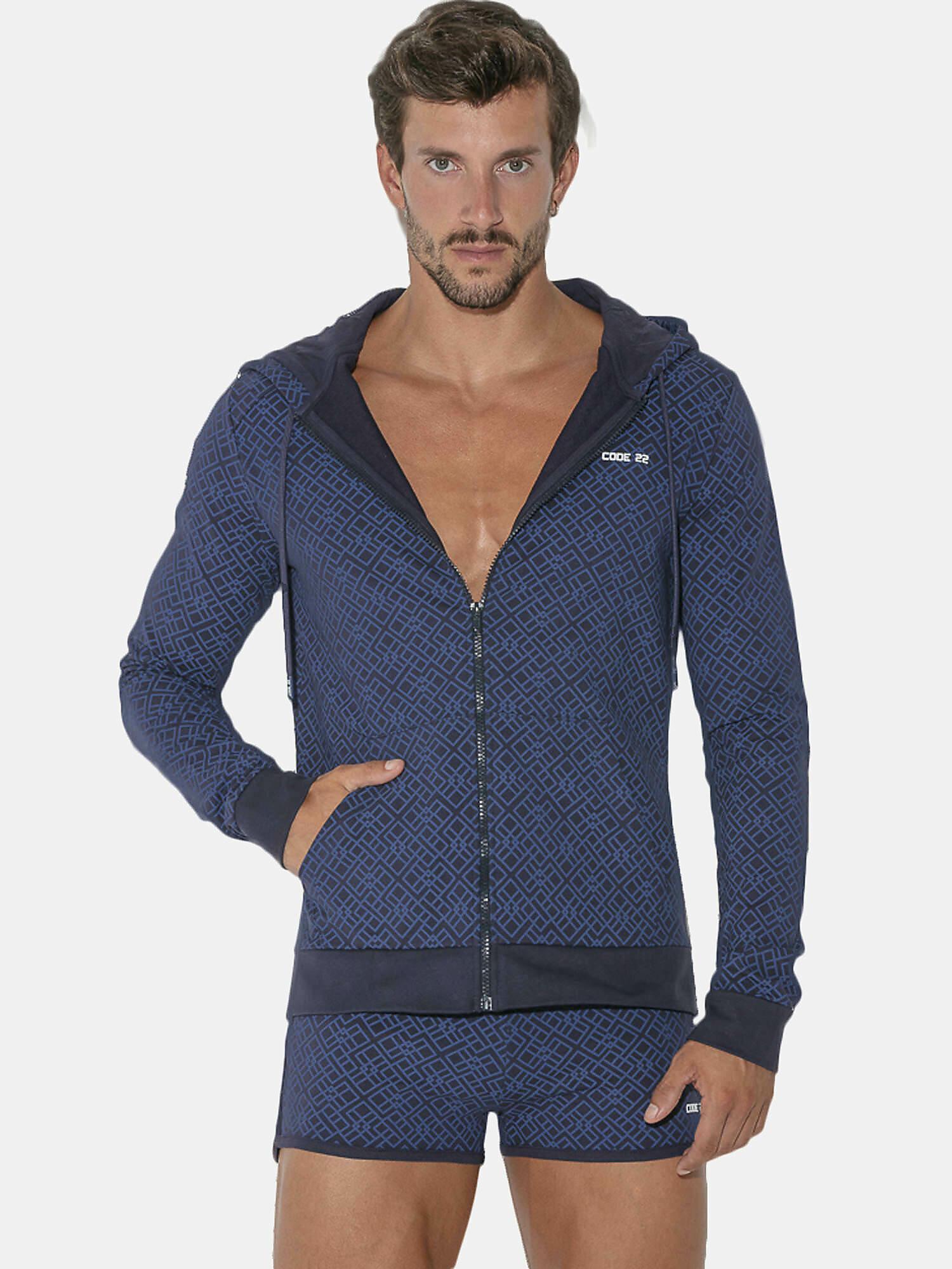 Code22  Giacca sportiva con cappuccio e zip Geo 