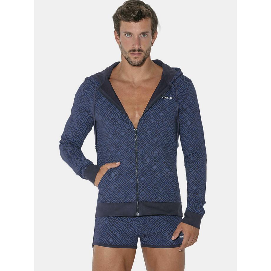 Sportjacke mit Reißverschluss und Kapuze Geo