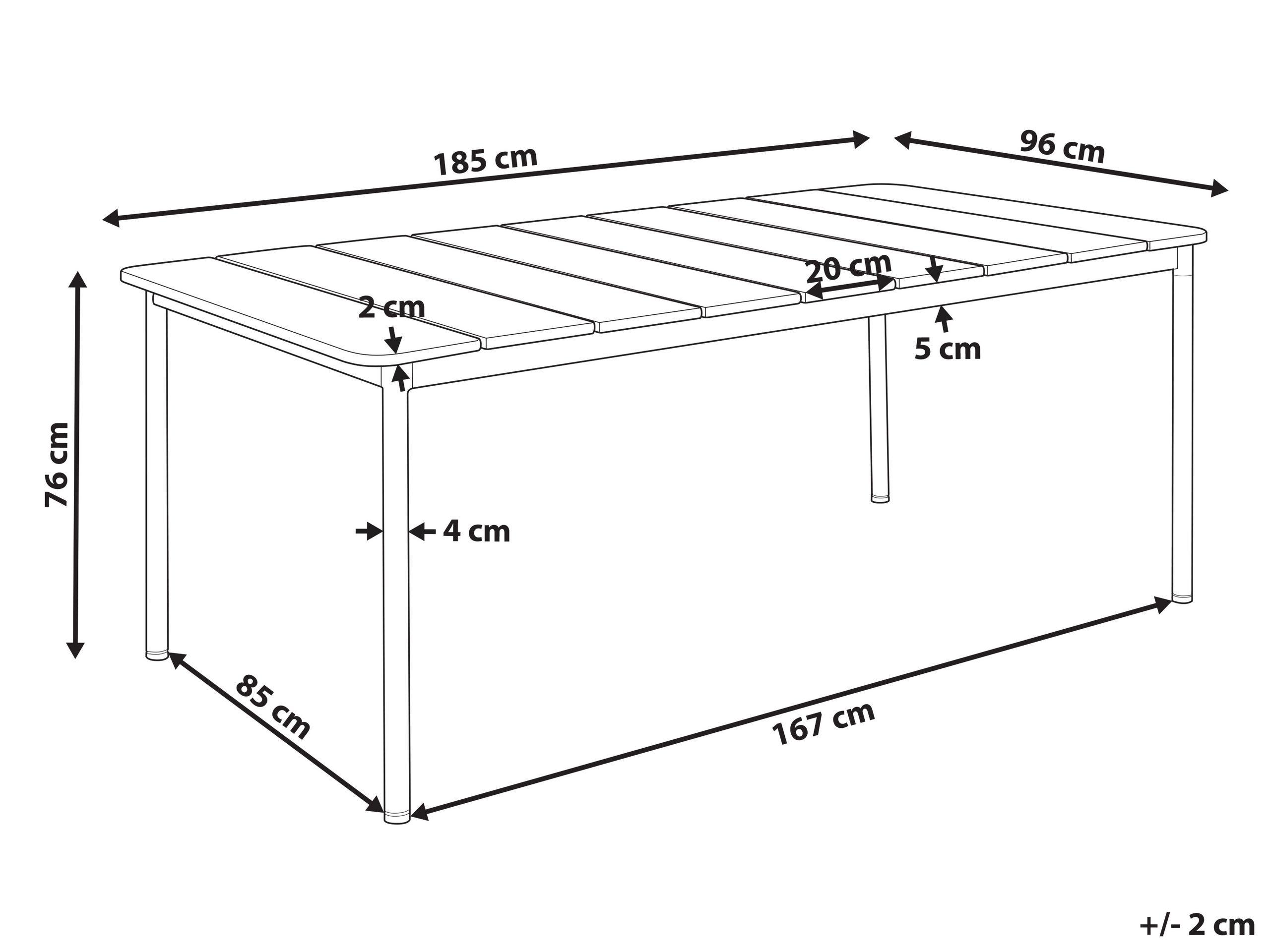 Beliani Gartentisch aus Aluminium Modern FLAVIA  