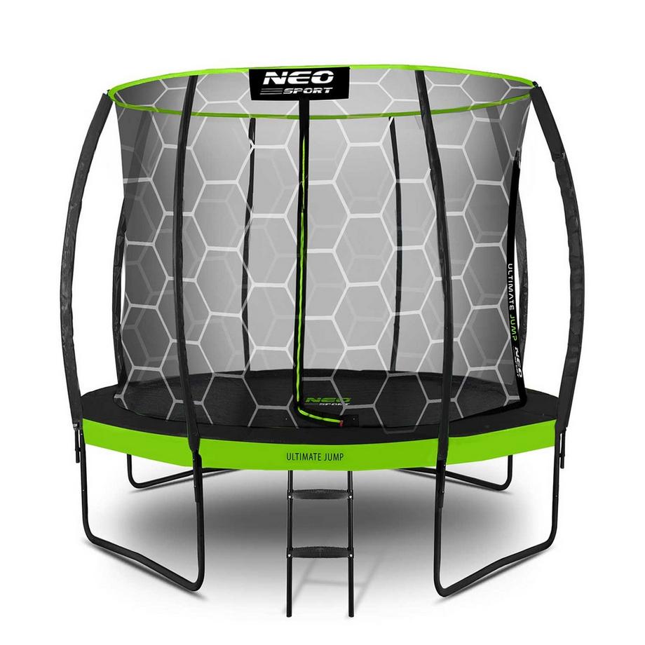 B2X Trampolino profilato per il giardino 8ft/252cm con rete protettiva interna Neo-Sport  