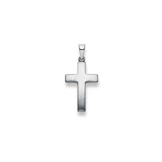 MUAU Schmuck  Pendentif croix en or blanc 750, 28x14mm 