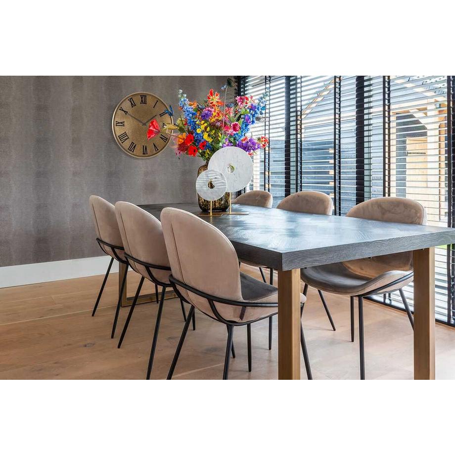 mutoni Table de salle à manger Blackbone noir laiton 220  