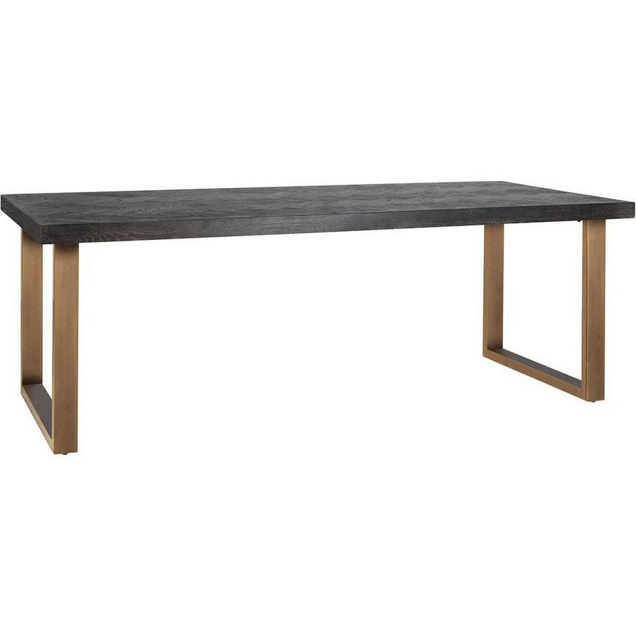 mutoni Table de salle à manger Blackbone noir laiton 220  