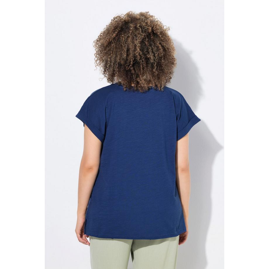 Ulla Popken T-shirt Oversize Imprimé 3D Col Rond Manches Courtes  