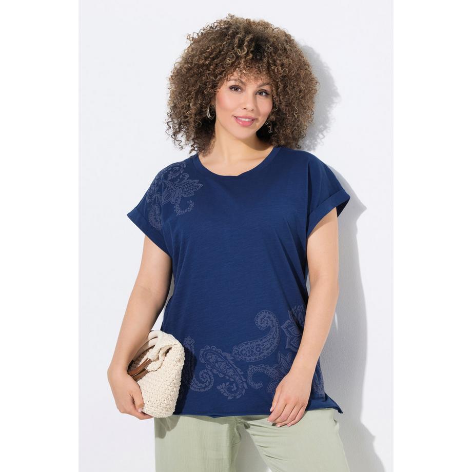 Ulla Popken T-shirt Oversize Imprimé 3D Col Rond Manches Courtes  