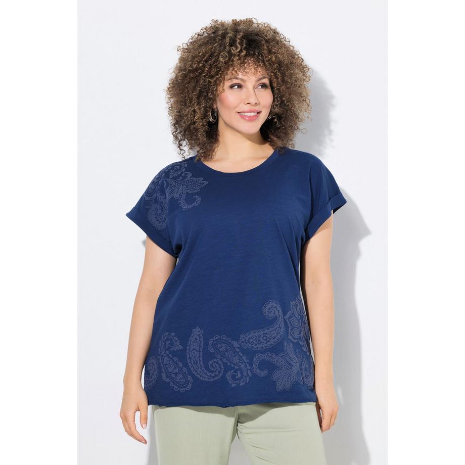 Ulla Popken T-shirt Oversize Imprimé 3D Col Rond Manches Courtes  
