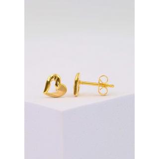 MUAU Schmuck  Ohrstecker Herz Gelbgold 750, 7mm 