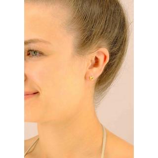 MUAU Schmuck  Ohrstecker Herz Gelbgold 750, 7mm 
