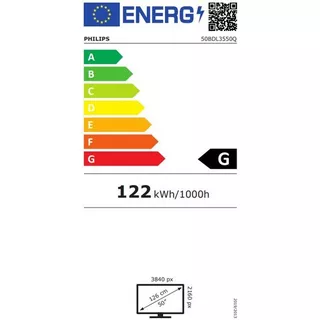 PHILIPS  Philips 50BDL3550Q/00 affichage de messages Panneau plat de signalisation numérique 125,7 cm (49.5") VA 400 cd/m² 4K Ultra HD Noir Android 8.0 