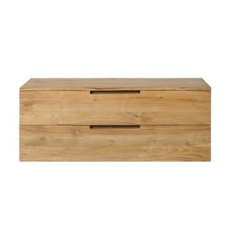 Vente-unique Mobili per bagno sospeso con lavabo doppio 2 cassetti 115 cm in Teak chiaro - BIMBING  