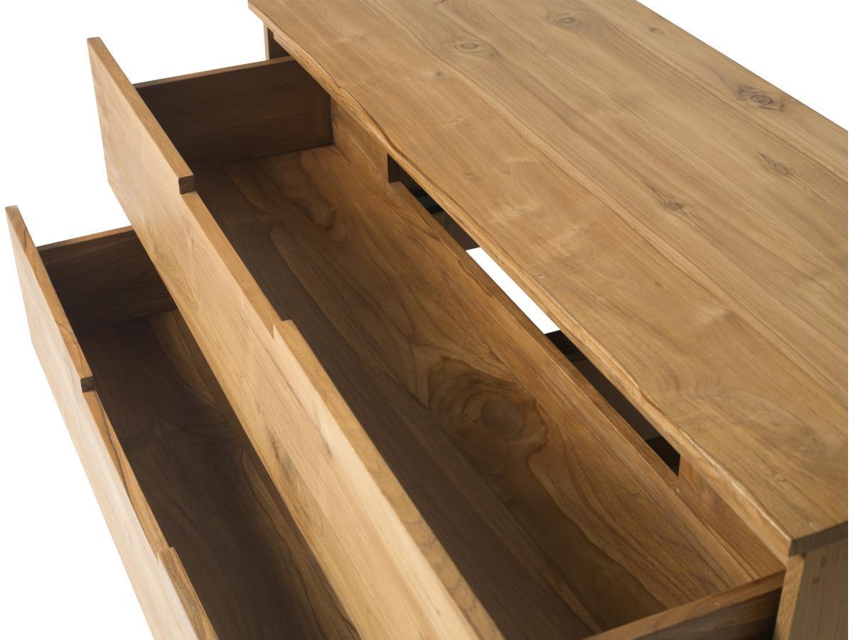 Vente-unique Mobili per bagno sospeso con lavabo doppio 2 cassetti 115 cm in Teak chiaro - BIMBING  