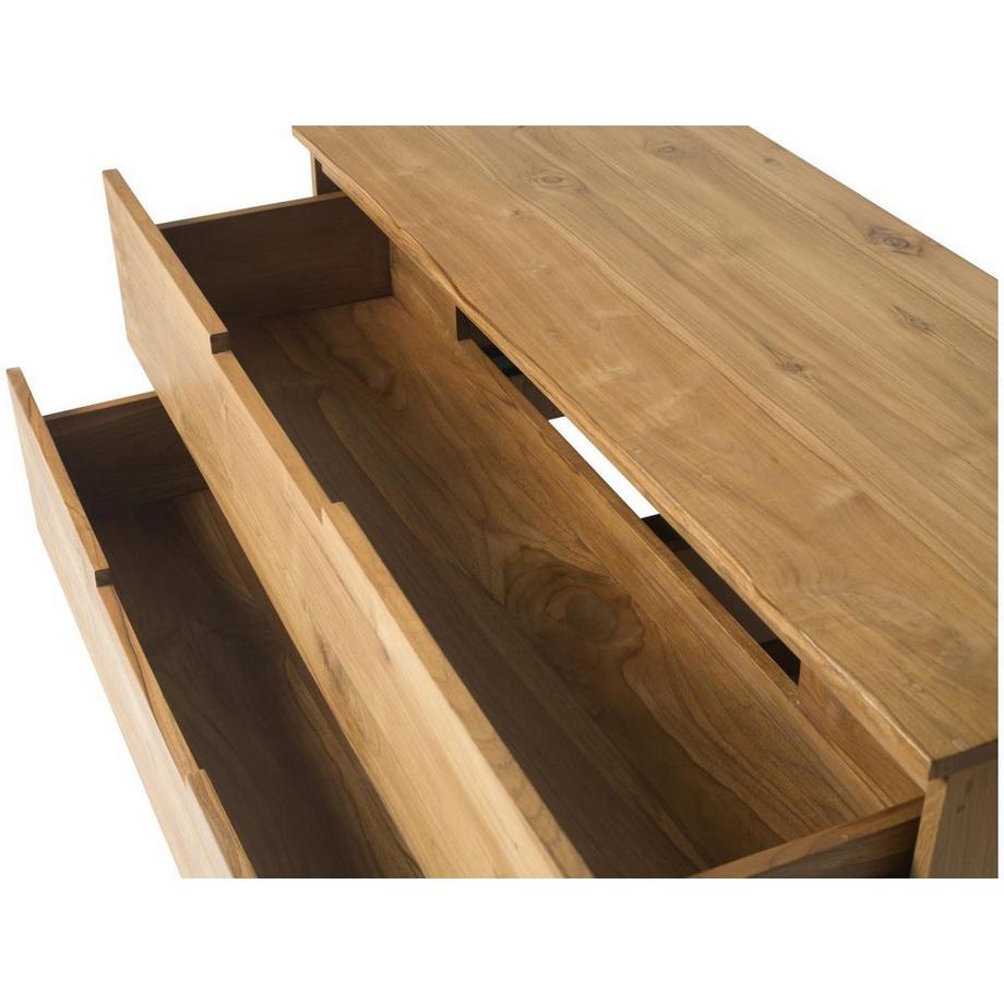Vente-unique Mobili per bagno sospeso con lavabo doppio 2 cassetti 115 cm in Teak chiaro - BIMBING  