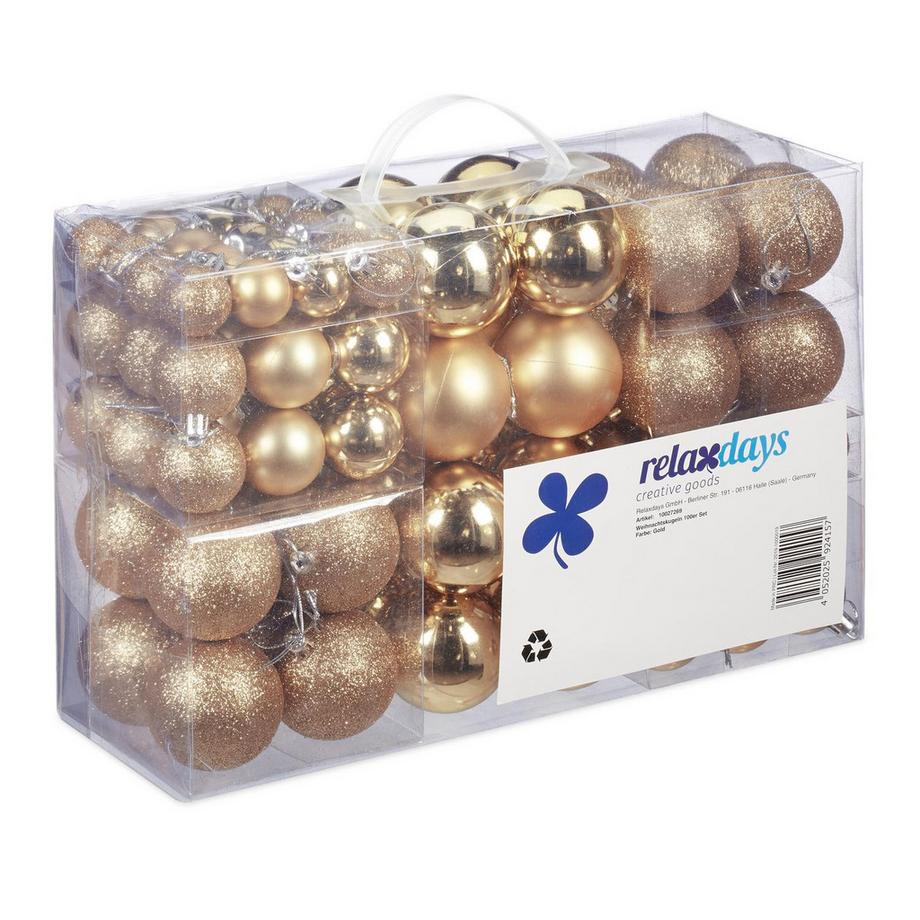 Set di palline per albero di Natale, confezione da 100