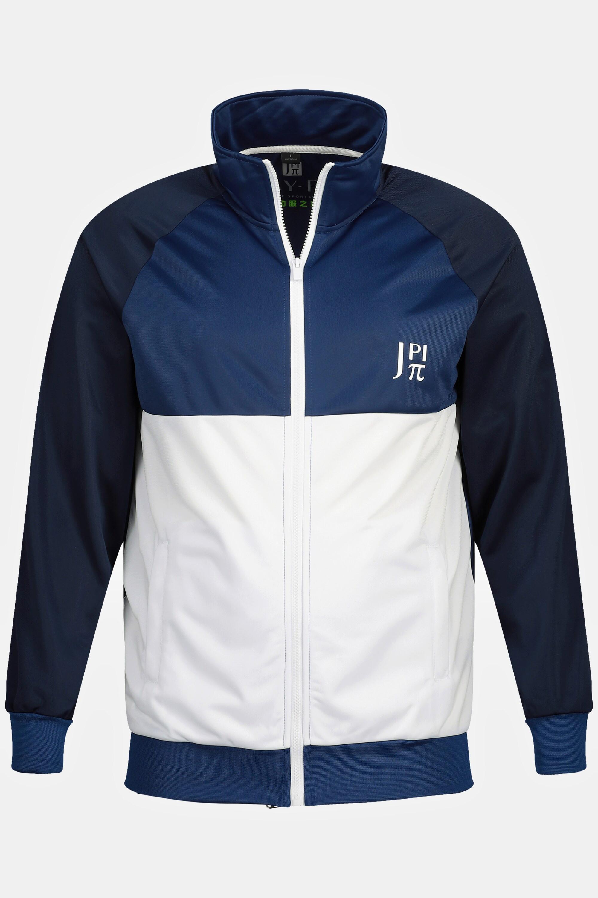 JP1880  Veste de survêtement JAY-PI, sweat, col montant bleu 