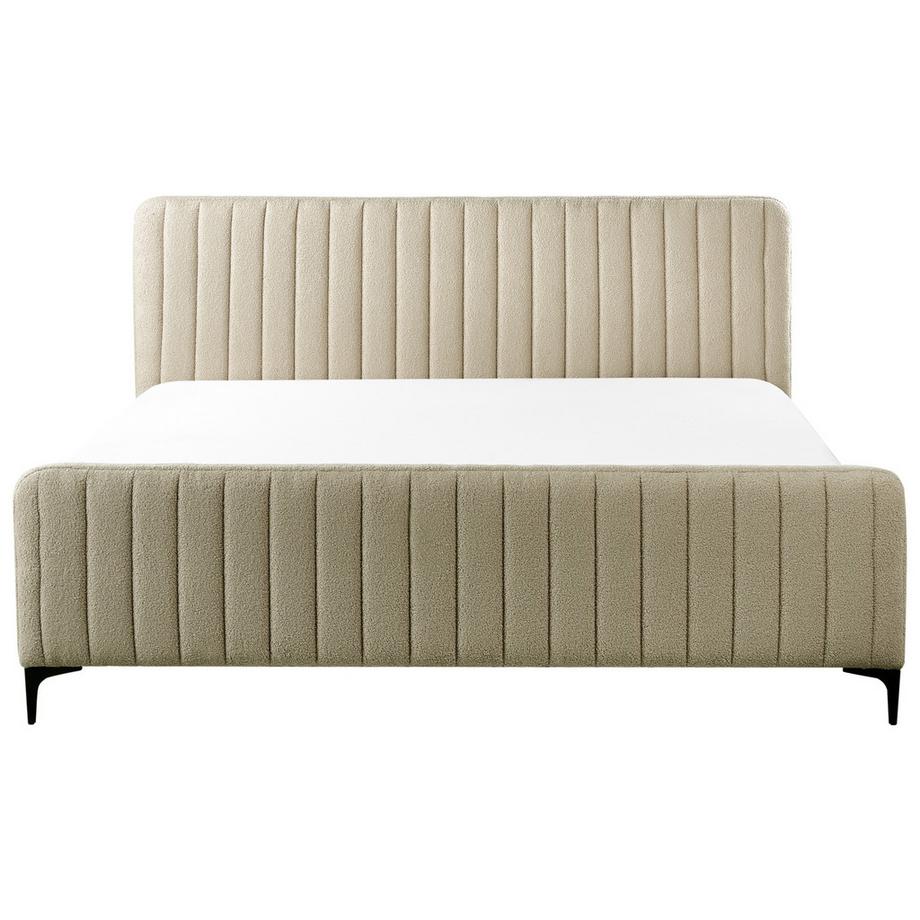 Beliani Bett mit Lattenrost aus Bouclé Minimalistisch LUNAN  