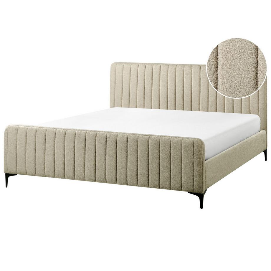 Bett mit Lattenrost aus Bouclé Minimalistisch LUNAN