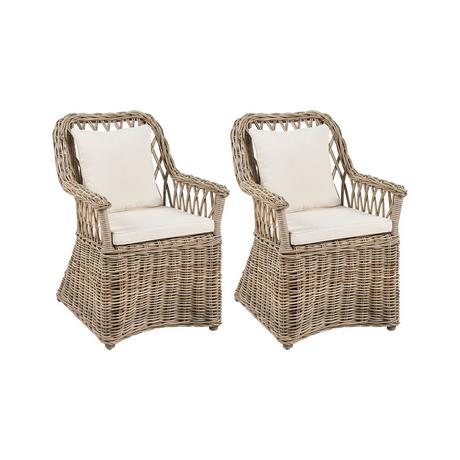 Beliani  Gartensessel 2er Set aus Rattan Klassisch MAROS II 