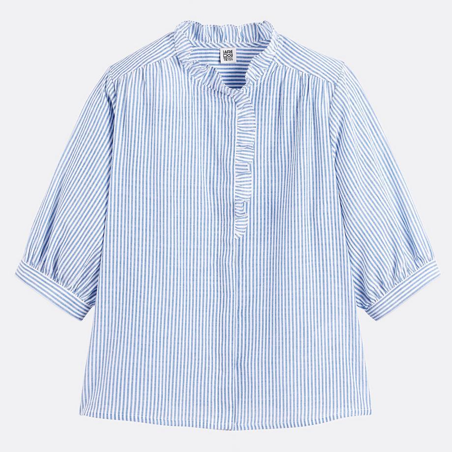 La Redoute Collections Blouse coton rayé col victorien manches coudes  