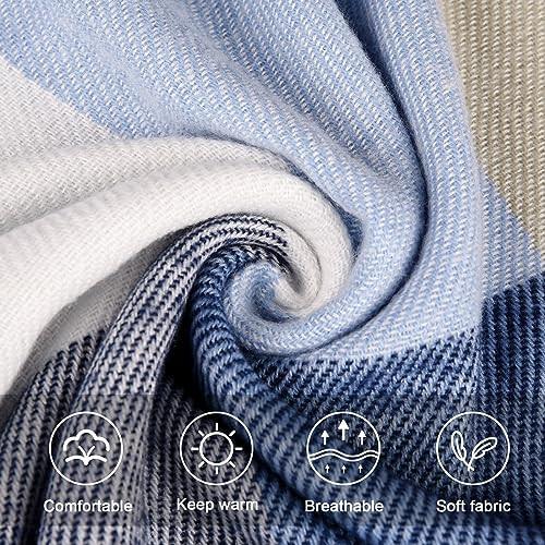 Only-bags.store Kariertes Winter Pashmina Schal Weiche Quasten  