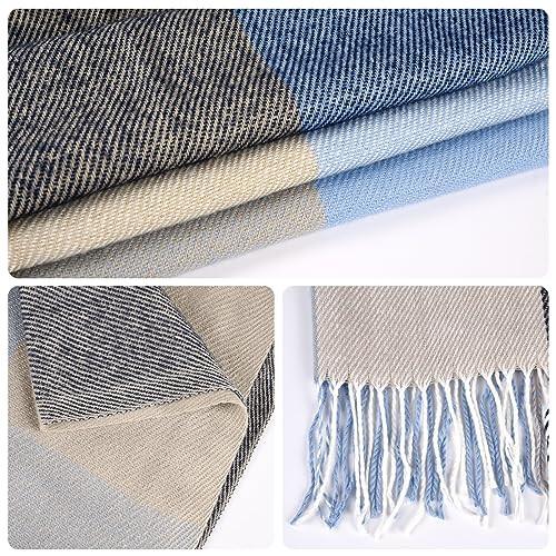 Only-bags.store  Kariertes Dreieckstuch Winter, Pashmina-Schal weicher Quasten-Wickelschal 