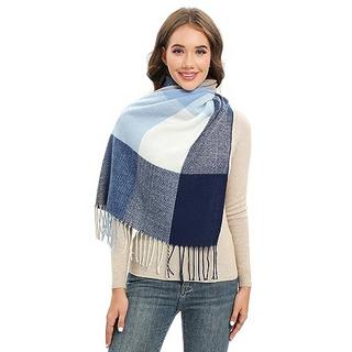 Only-bags.store Kariertes Winter Pashmina Schal Weiche Quasten  