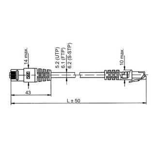 Telegärtner  L00006A0034 RJ45 Cavo di rete, cavo patch CAT 6A S/FTP 25.00 m Grigio Ritardante di fiamma, con pro 