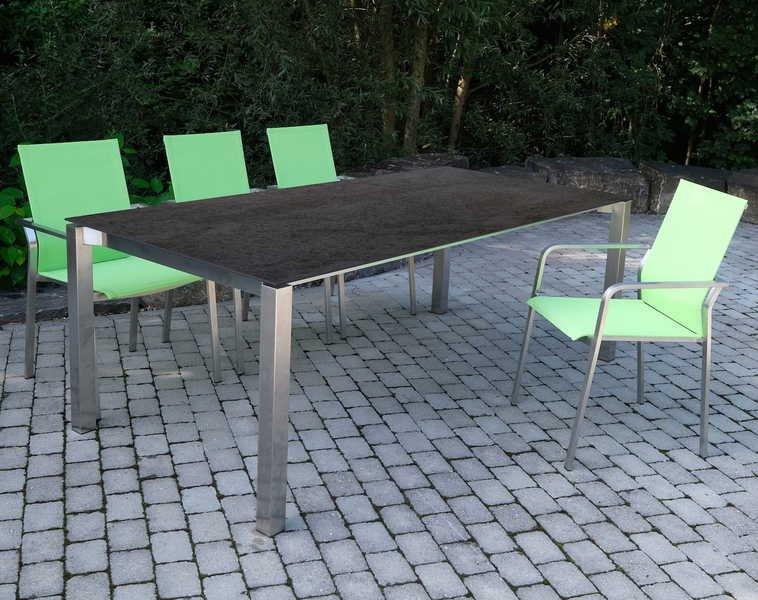 mutoni Table de jardin Nevio 20 anthracite nuageux 150-210x90  