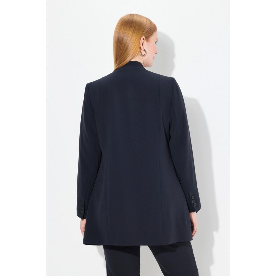 Ulla Popken Blazer in Acetato Collo Alto Chiusura con Gancino  