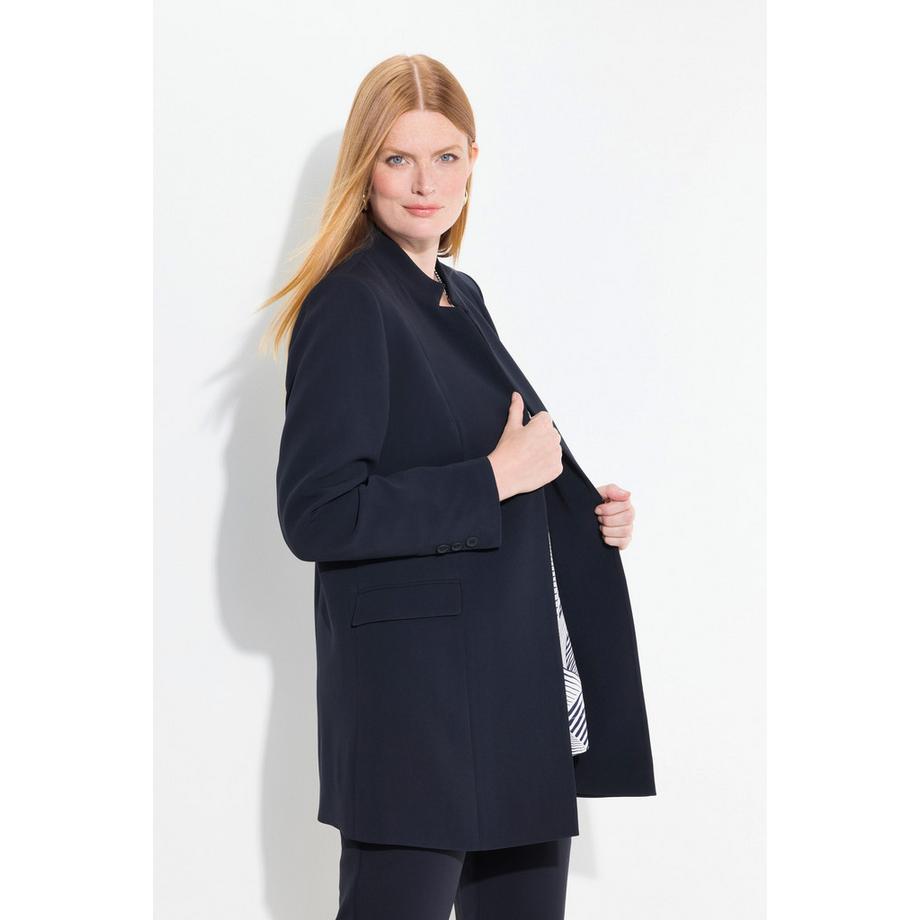 Ulla Popken Blazer in Acetato Collo Alto Chiusura con Gancino  