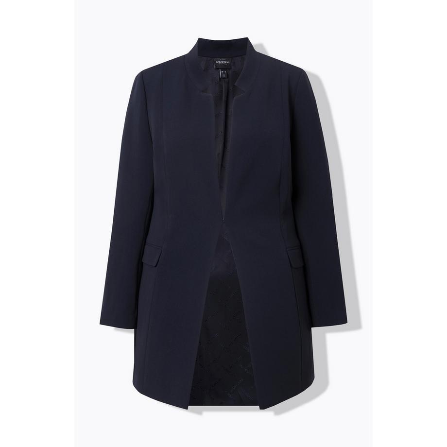 Ulla Popken Blazer in Acetato Collo Alto Chiusura con Gancino  