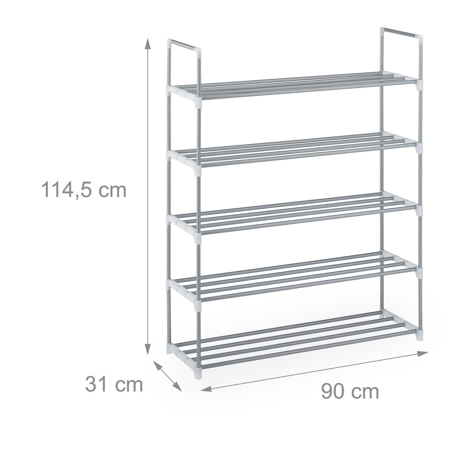 Northix Ripiano per scarpe in metallo argentato  