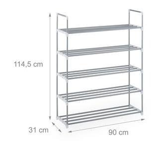 Northix Ripiano per scarpe in metallo argentato  