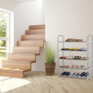 Northix Ripiano per scarpe in metallo argentato  