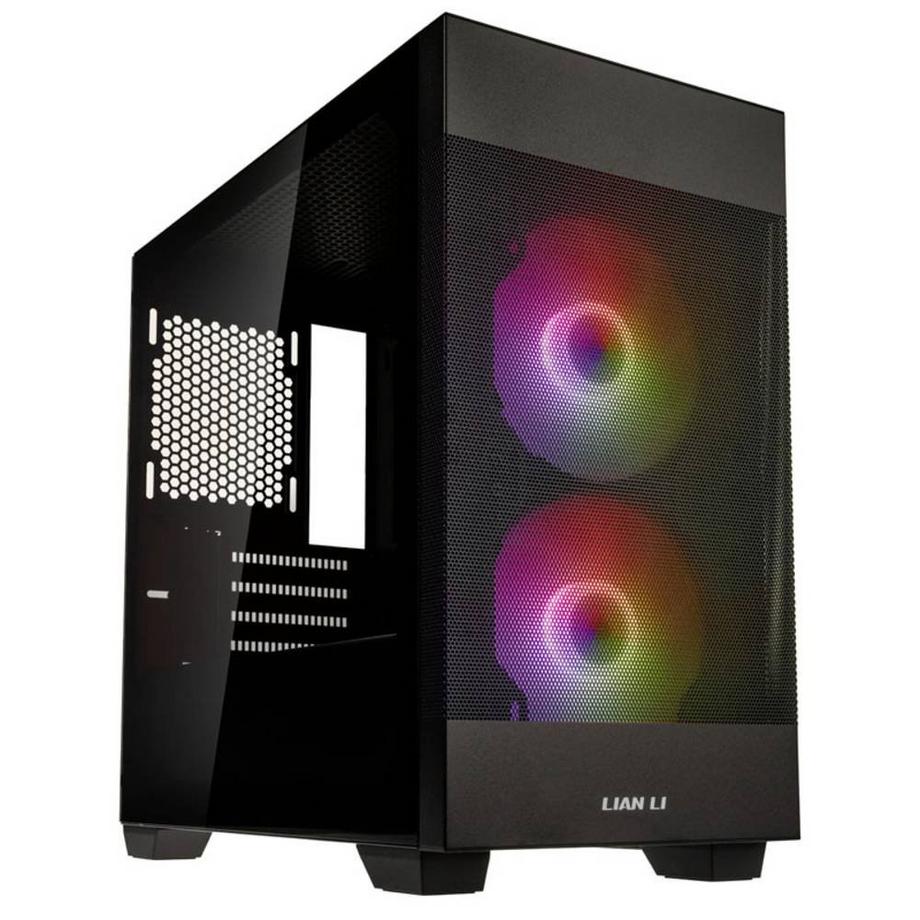 LIAN-LI  Mesh Micro-ATX-Gehäuse, Tempered Glass 